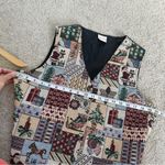 Bobbie Brooks Women’s Vtg Christmas Vest Patchwork Embroidered Holiday Festive L Red Size L Photo 7