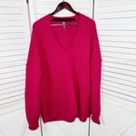 Free People All Mine Slouchy Alpaca Blend Sweater Raspberry Pink Large Oversized Photo 7