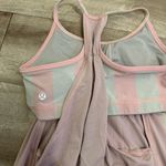 Lululemon  Shirt Womens 4 Pink White No Limits Tank S Striped Workout Bra Top Photo 2