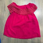 Handmade Vibrant Mexican Embroidered Peasant Off Shoulder Floral Top Boho Pink Photo 5