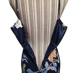 Navy Floral Maxi Dress with Orange and Cream Flowers Blue Size 6 Photo 6