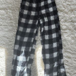 Victoria's Secret Black White Plaid Lace Trim Pajama Pants Sleep Bottoms Photo 0