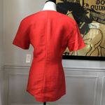 Vintage Spiegel Linen Blend Short Sleeve Blazer 8 Orange Photo 3