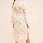 Little Lies Crinkle Dye Tie Waist Shirt Midi Dress Size Medium White Photo 1