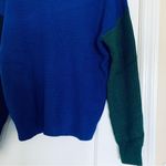 Central Park West NWT Area Stars Blue Green & Black Color Block Mock Neck Knit Oversized Sweater M Photo 4
