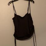 Glam Black Scrunched Tank Top/Crop Top Photo 4