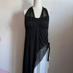 Vintage Y2K Gown Dress, Prom, Assymetrical, Fairy‎ Grunge, Large, Rhinestone Black Photo 1