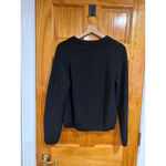 Quince Organic Cotton Chunky Knit Crewneck Sweater Black Size L Minimalist Photo 4