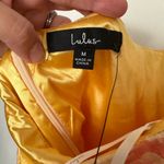 Lulus Gorgeous Yellow Floral Jacquard Halter Mini Dress Photo 5