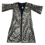 L&B Open Front Mid Length Kimono Leopard Sequin Small Photo 5