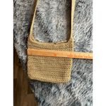 The Sak  Crochet Crossbody Bag Purse with Silver Magnetic Closure Women's Taupe Photo 4
