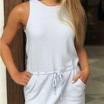 Lilla P Tie Waist Tank Dress Clearwater Waffle Small Excellent Condition Gray Photo 0