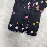 Free People ‎ dress Womens 2 Black Floral LS pleated babydoll Mini Dress Photo 2