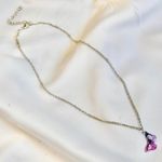 Small Pink Butterfly Necklace Photo 2