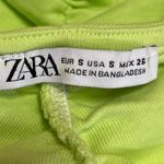 ZARA Women's Green Sleeveless Ruched Square Neck Cami Camisole Crop Tank Top S Photo 2