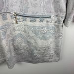 Soft Surroundings Dello Velour Paisley Tunic Top Sz Medium Gray 3/4 Sleeve Boho Photo 2