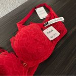 Aubade Women's Rosessence Shoulder Red Lace Plunge Bra Size 34B NWT Photo 7