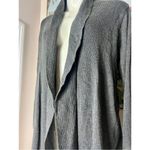 Olivia Sky  Dark Grey Soft Knit Open Front Cardigan Ribbed Collar Sweater XL Photo 1
