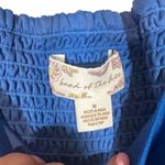 Band of the Free Blue Floral Key Hole Back Square Neck Crop Top Women Sz M Size M Photo 9