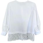Jason Wu White Poplin Blouse Lace Trim Reworked XS Photo 0