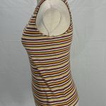 1. State Striped Yellow Halter Style Neck Ribbed Tank Top Size Medium Photo 3