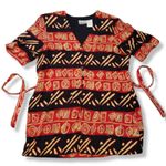 Kathie Lee Top Size 16 Vintage Blouse Button Up Padded Shoulder Pads Back Tie Women's Vintage Top Photo 0