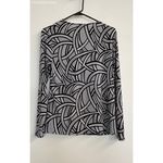 Liz Claiborne  Black/White Shirt Womans Long Sleeve Geometric‎ - Size MP Photo 5