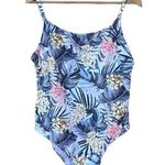 Hurley  gray blue white floral one-piece swimsuit size XXL Photo 0
