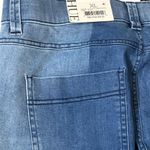 Hue ‎ Two Tone Distressed Denim Cropped Leggings Photo 2