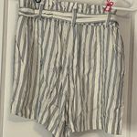 Loft women's paperbag shorts blue white striped, size XS preppy nautical beach Photo 1