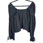 Urban Outfitters  Allie Tie Sleeve Blouse Babydoll Boho Long Sleeve Size Medium Photo 4