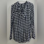 Thread Story Plaid Full Zip Hooded Long Sleeve Shirt Womens Size M Blue White Size M Photo 7
