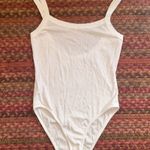 WHITE BASIC RIBBED BODYSUIT Photo 0