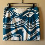 Trina Turk Blue Swirl Print A-Line Skirt Size 12 Photo 1