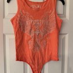 Affliction MARGO WINGS BODYSUIT Orange Pink Women’s Bodysuit Size Medium Photo 4