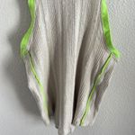 Free People  We The Free Marley Mock Tank High Neck Neutral Cream Green Hemline Photo 3