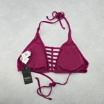 Mossimo Purple Padded Cutout Halter Tie Plunge Bikini Bralette Swim Top S Small Photo 1