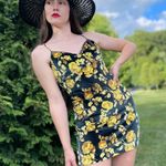 Urban Outfitters Stretch Velvet Lace Trim Floral Cami Mini Dress Medium Photo 2