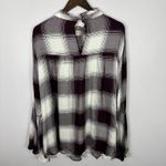 Lane Bryant 26 Plaid Smocked Boho Peasant Top Cottagecore Western Granola Photo 3