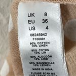 ASOS Tan With White Polka Dots Linen Blend Halter Top Belted Waist Dress Size 4 Photo 3