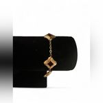 SLIDE 18k goldPlated bracelet and necklace on leather chain set #jewelleryset Gold Photo 4