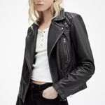 All Saints Cargo Biker Leather Jacket Photo 0