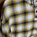 Urban Republic Urban Outfitters Alex Womens Gold Black Popover Hooded Flannel Shirt Size XS Photo 1