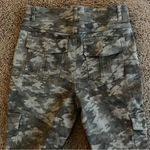 Spanx High Waisted Stretch Twill Ankle Cargo Pant Stone Wash Camo Green Grey L Photo 4