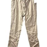 ONIA Women's Khaki High-Waist Linen Drawstring Trouser Sz M Photo 0