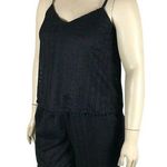 American Rag Plus Size Pom Pom Trim Romper, Black, 0X Photo 0