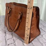 Michael Kors Dillon Satchel Croc Embossed Leather Shoulder Cognac Tan Purse Bag Photo 11