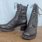 Franco Sarto Patia Lace up Chunky Heeled Olive Leather Boots 7.5M Photo 0