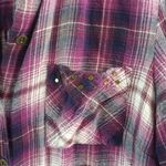 Ruff Hewn  M Pink Purple Hombre Plaid Long Top Photo 2