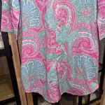 Ralph Lauren  nightgown pajama shirt paisley button down embroidered pocket dress Photo 8